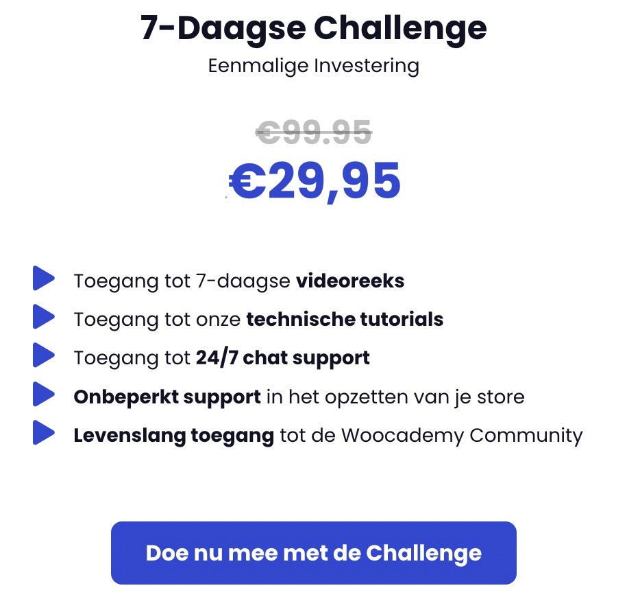 Woocademy aanbieding